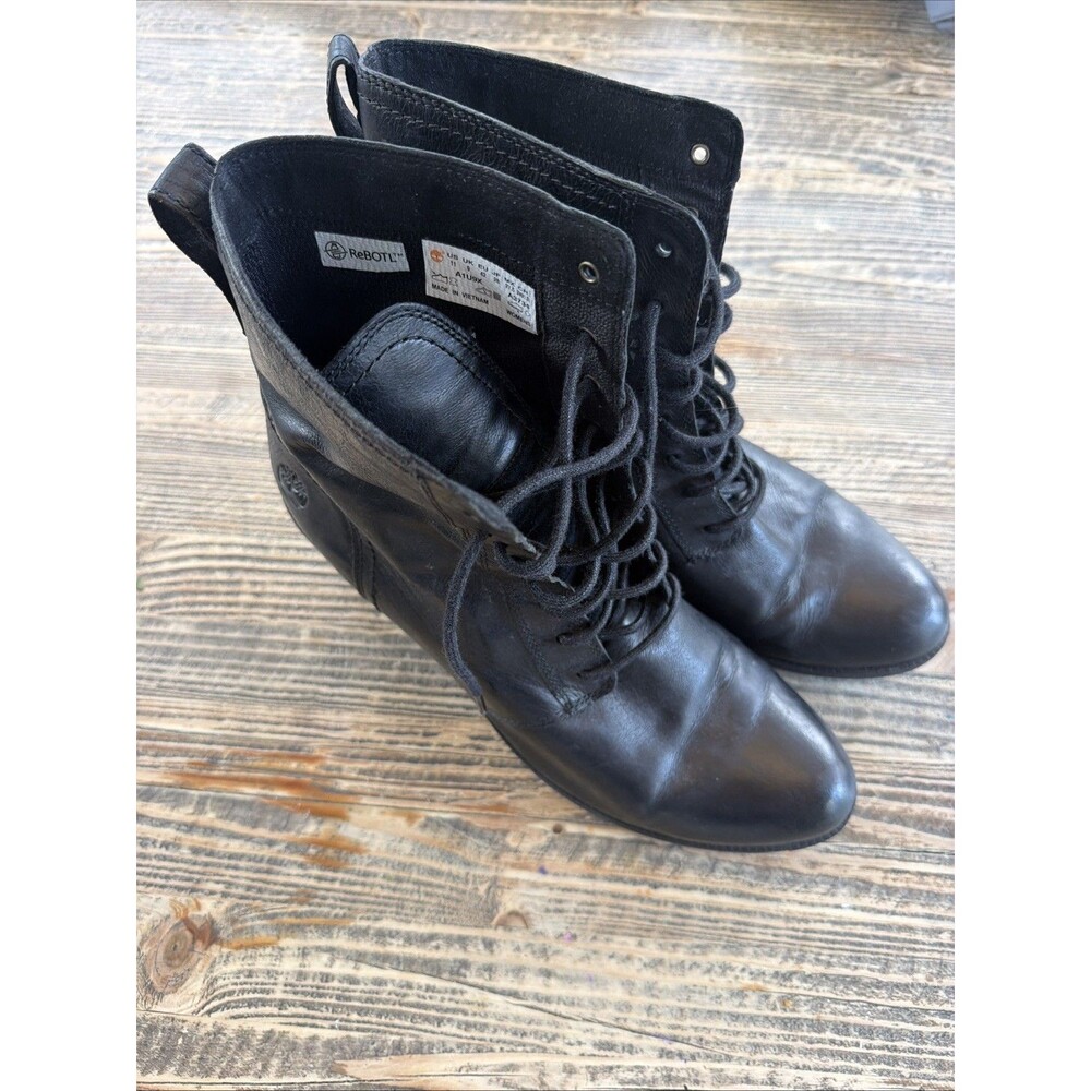 Timberland Courmayeur Valley Black Leather Boots Style A1U9X Women’s Size 11